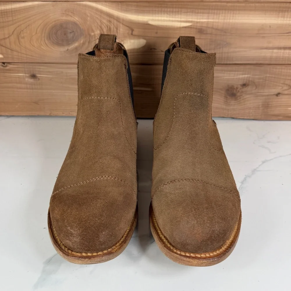 Freebird Curtis Mens Brown Suede Cap Toe Chelsea Boots Size 8 Leather Sole‎